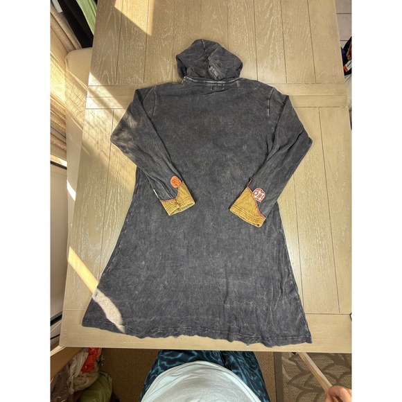 Nepal Embroidered Hoodie Jacket Womens XL Black Boho Festival Handmade Artsy - Picture 10 of 14